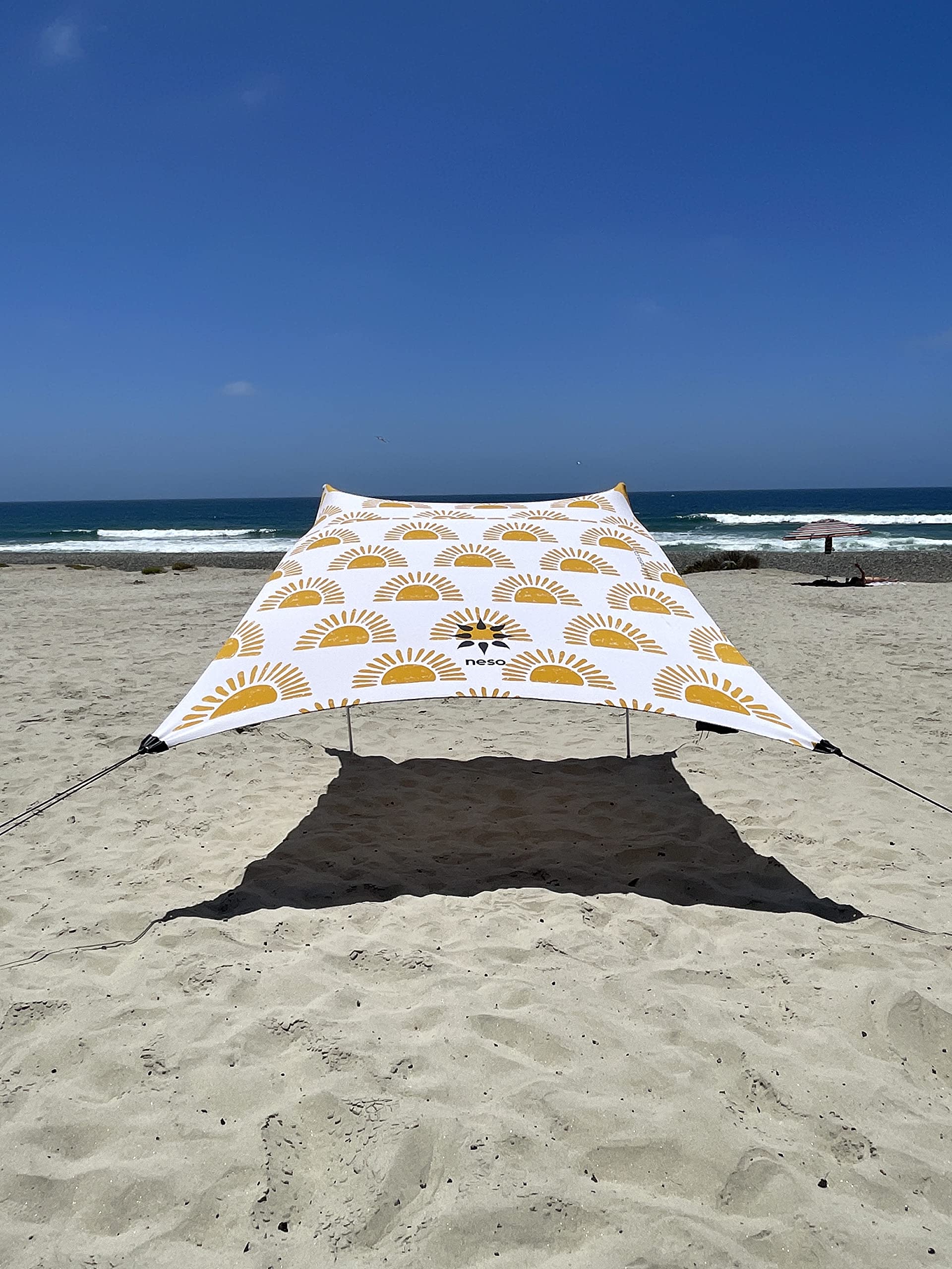Neso Portable Beach Tent front view in Sunshine color