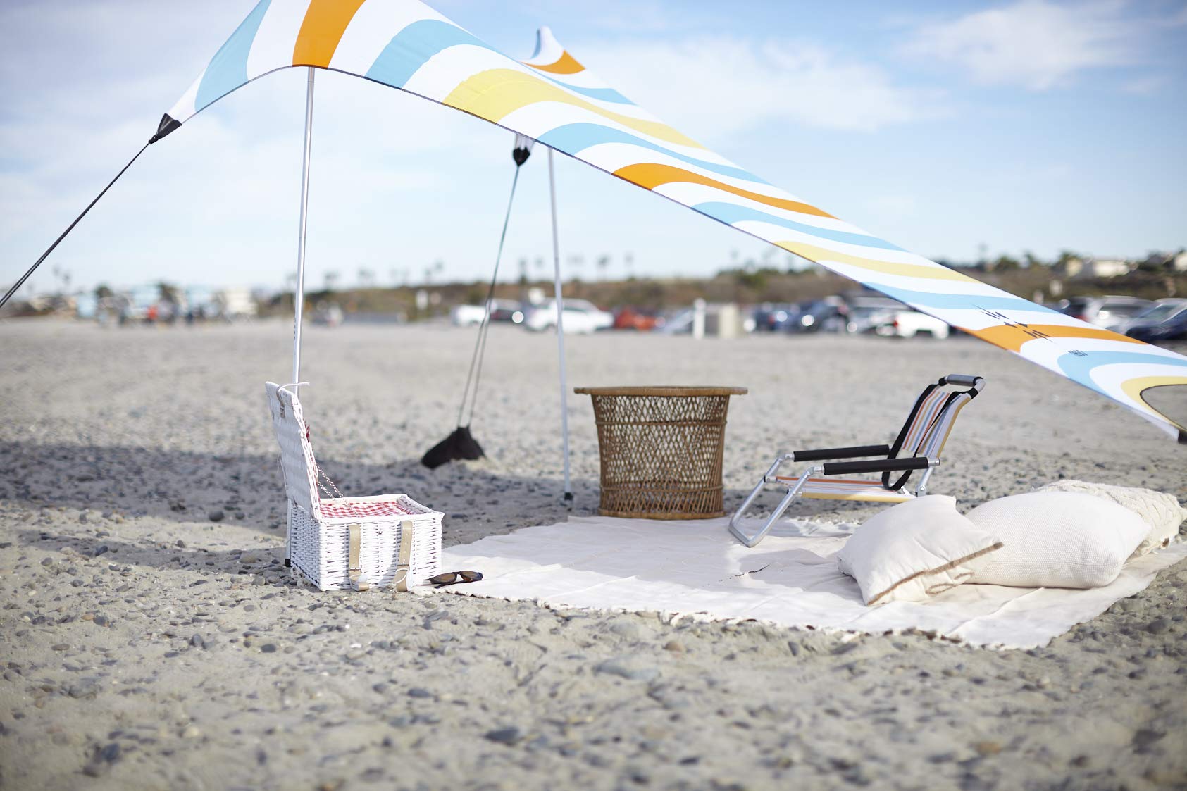 Neso Portable Beach Tent setup on the beach