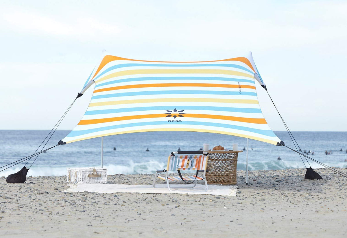 Neso Portable Beach Tent Vintage Stripes front view