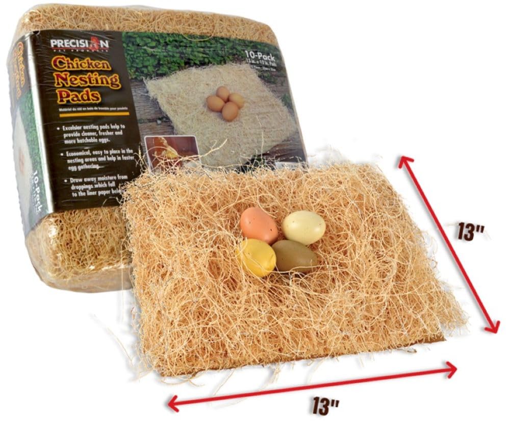 Nesting box with PRECISION PET Chicken Nesting Pads inside