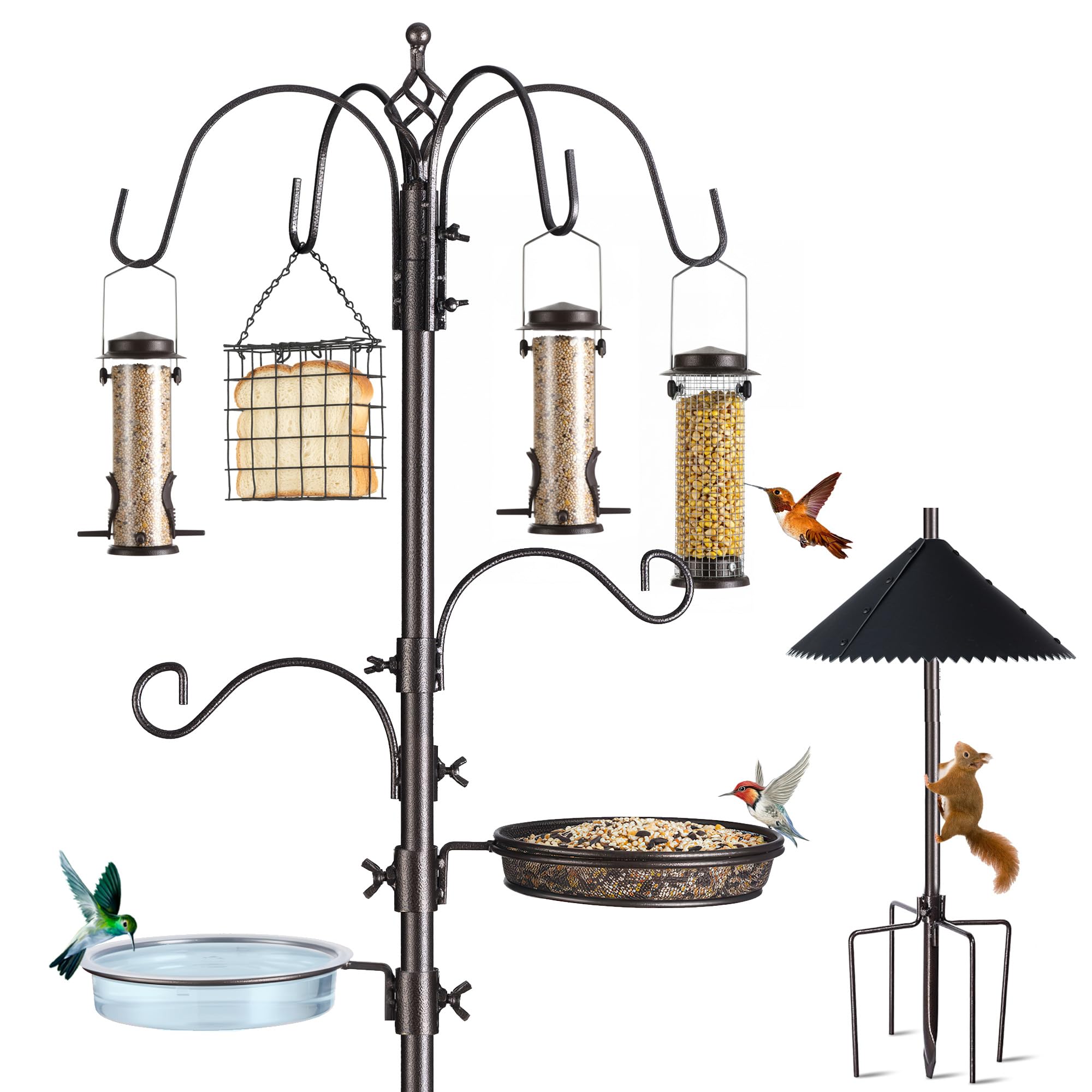 NestShld 94-Inch Bird Feeding Station Kit with Squirrel Baffle