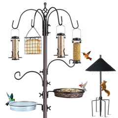 NestShld 94-Inch Bird Feeding Station Kit with Squirrel Baffle