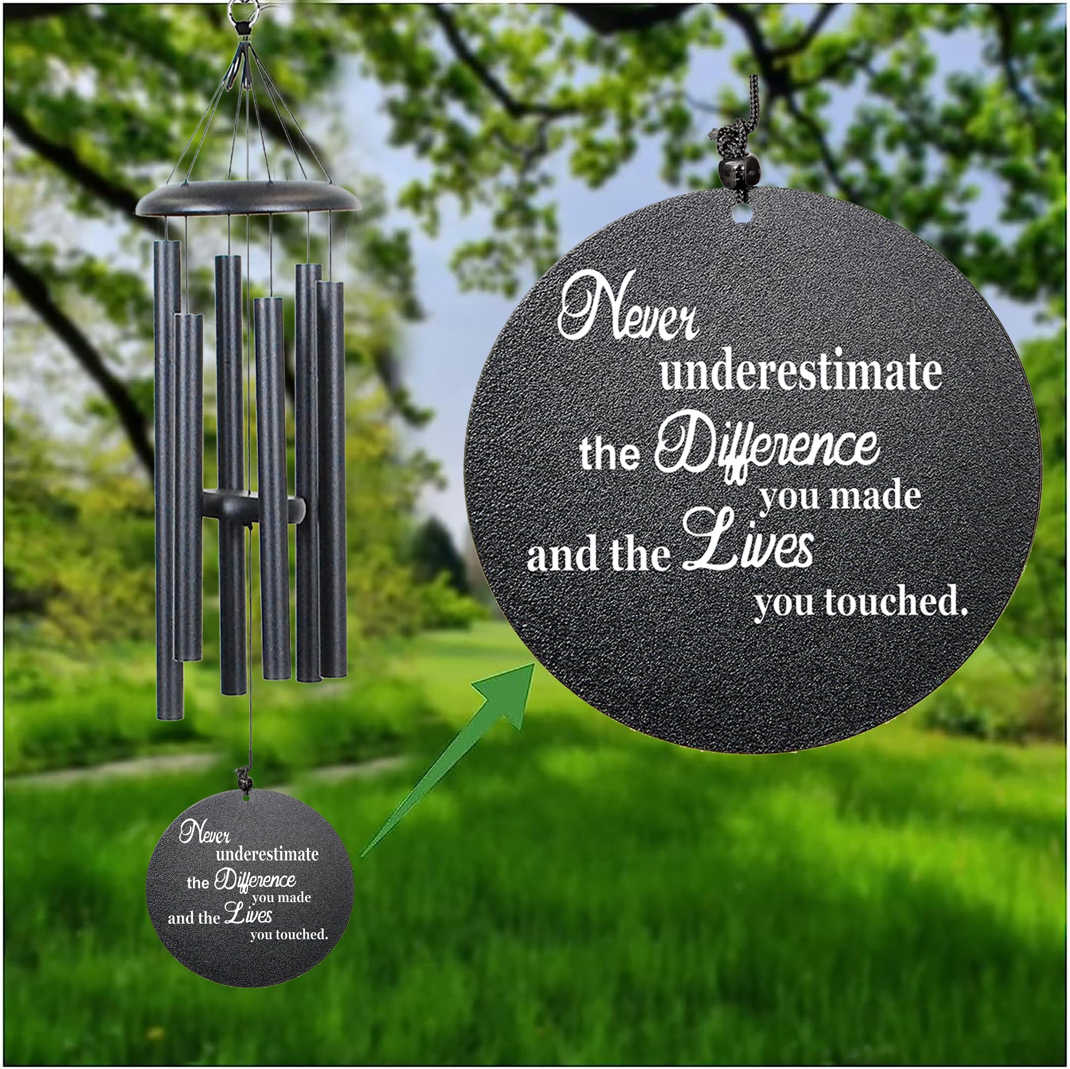 NETAEX Retirement Wind Chime black and copper design