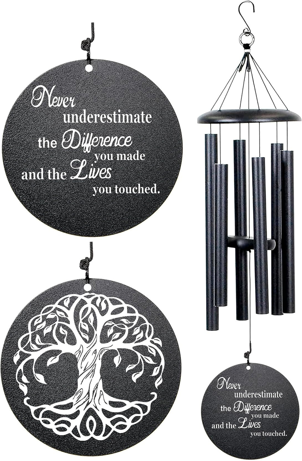 NETAEX Retirement Wind Chime with Tree of Life engraving