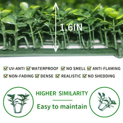 NETAP Artificial Grass Wall Panel showing realistic leaves