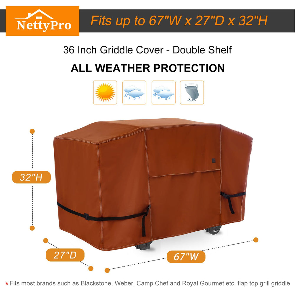 NettyPro 36" Griddle Cover side view showing air vent