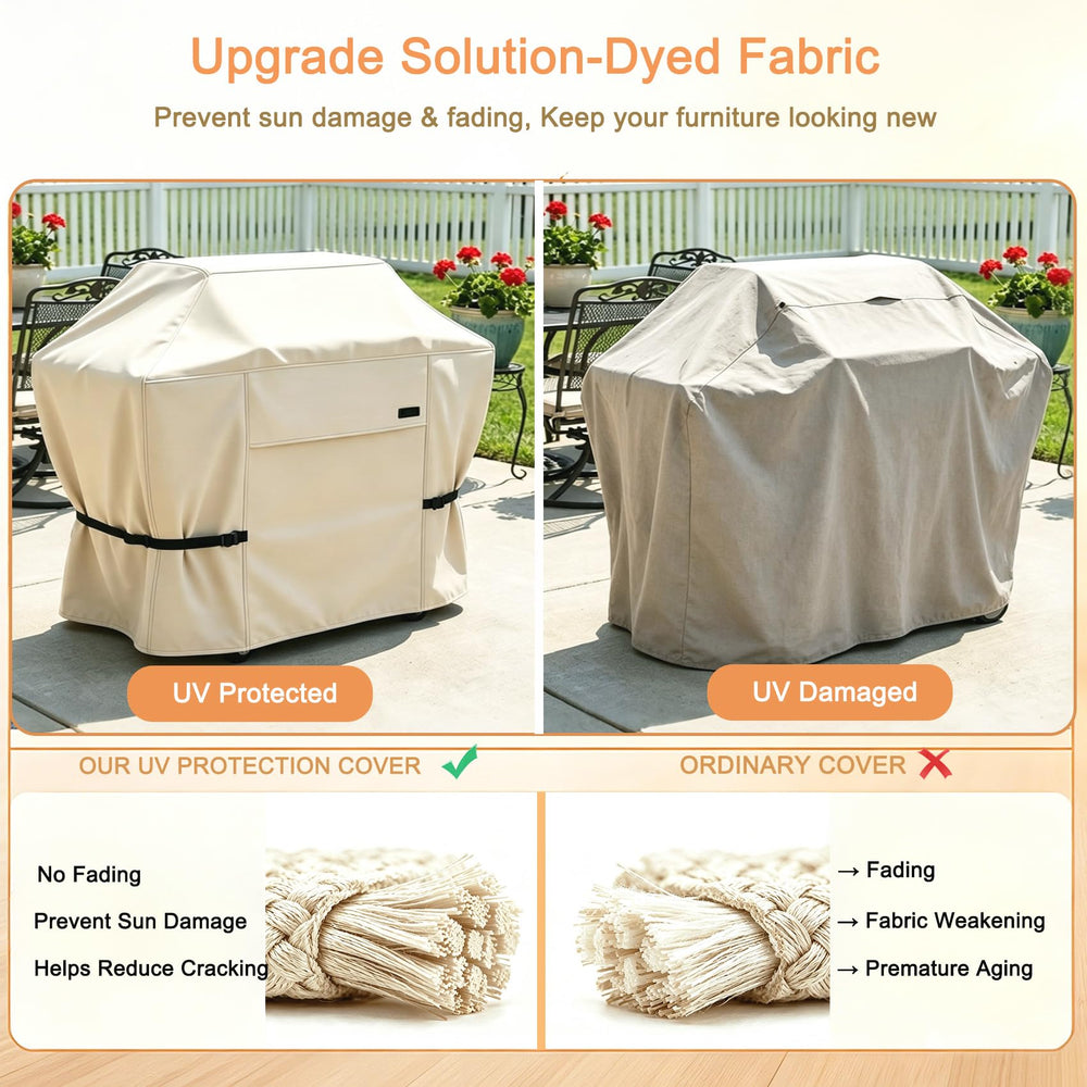 NettyPro BBQ Grill Cover beige with straps