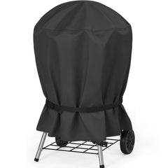 NettyPro Charcoal Kettle Grill Cover front view with adjustable straps