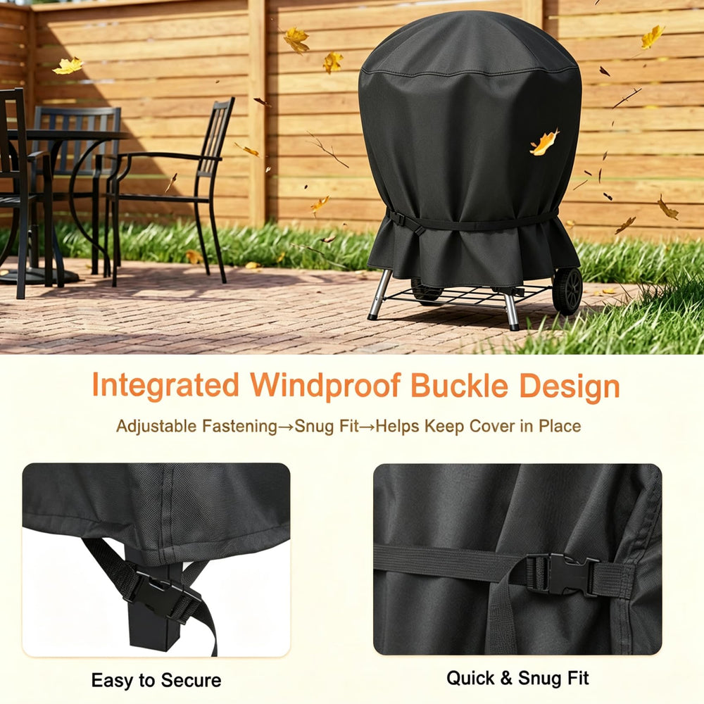 NettyPro Charcoal Kettle Grill Cover on an 18 inch kettle grill
