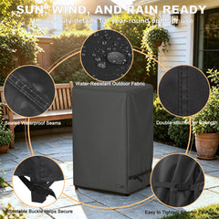 NettyPro Electric Smoker Cover back view showing seam tape