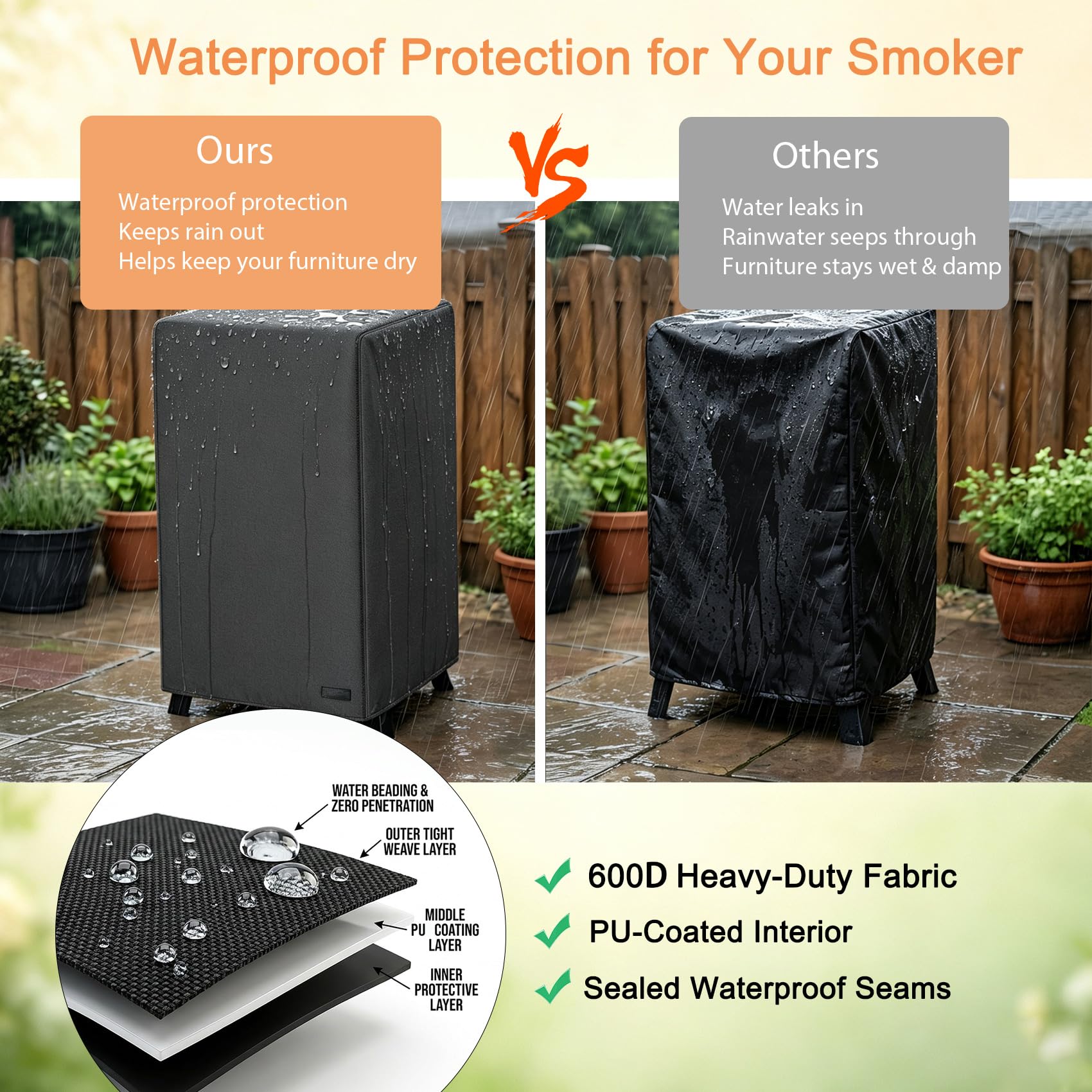 NettyPro Electric Smoker Cover features close-up of buckles