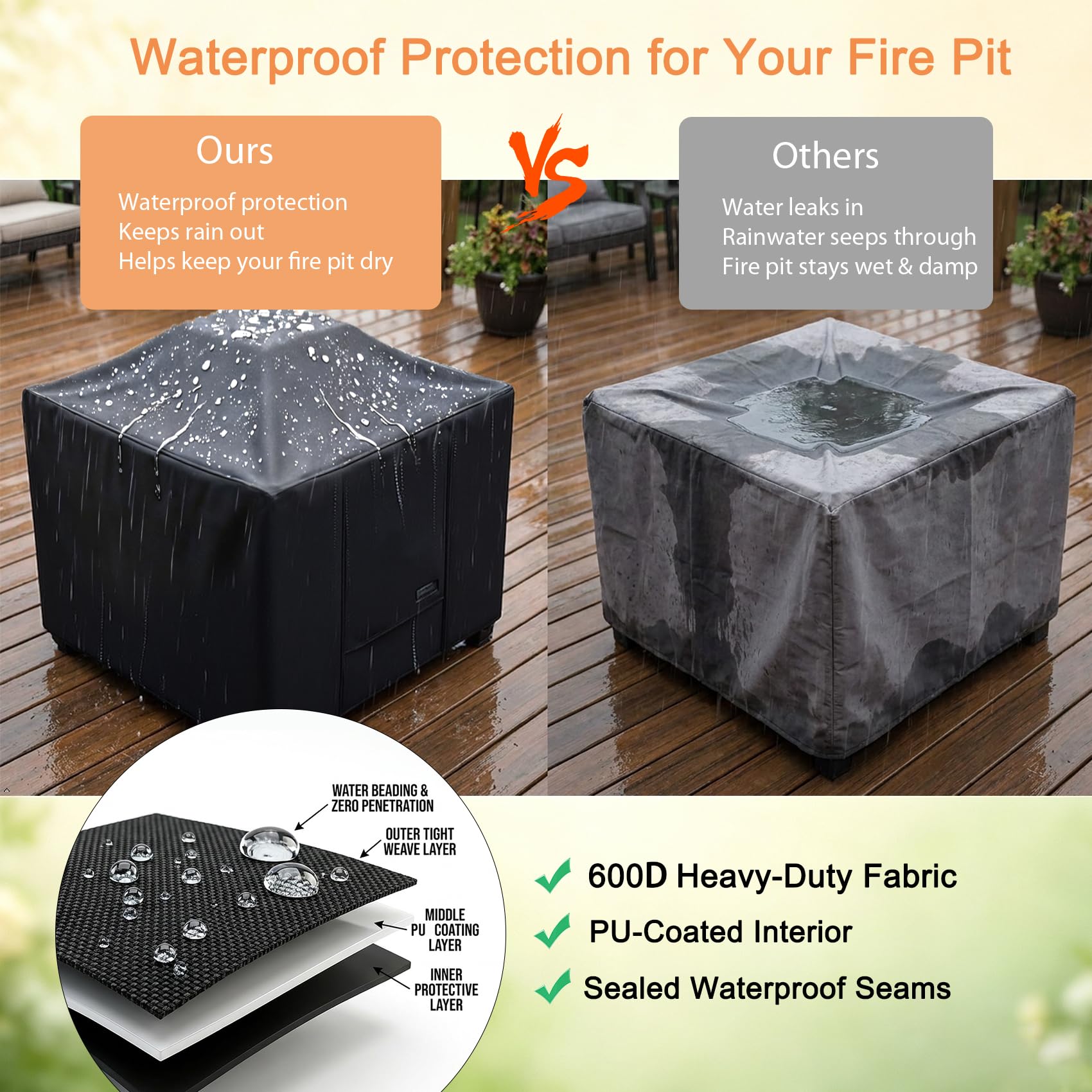 NettyPro Fire Pit Cover 36 inch dimensions displayed