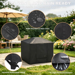 NettyPro Fire Pit Cover 36 inch showing waterproof material