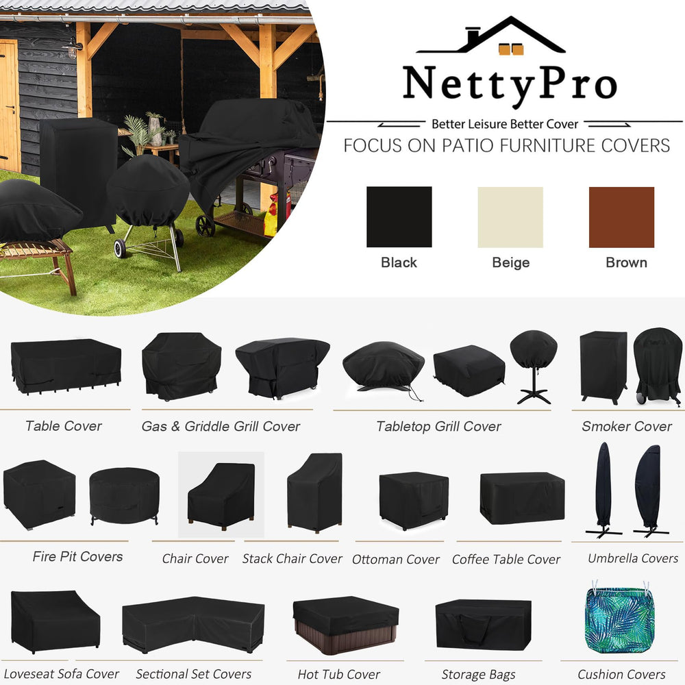 NettyPro griddle cover displayed in outdoor setting with grill