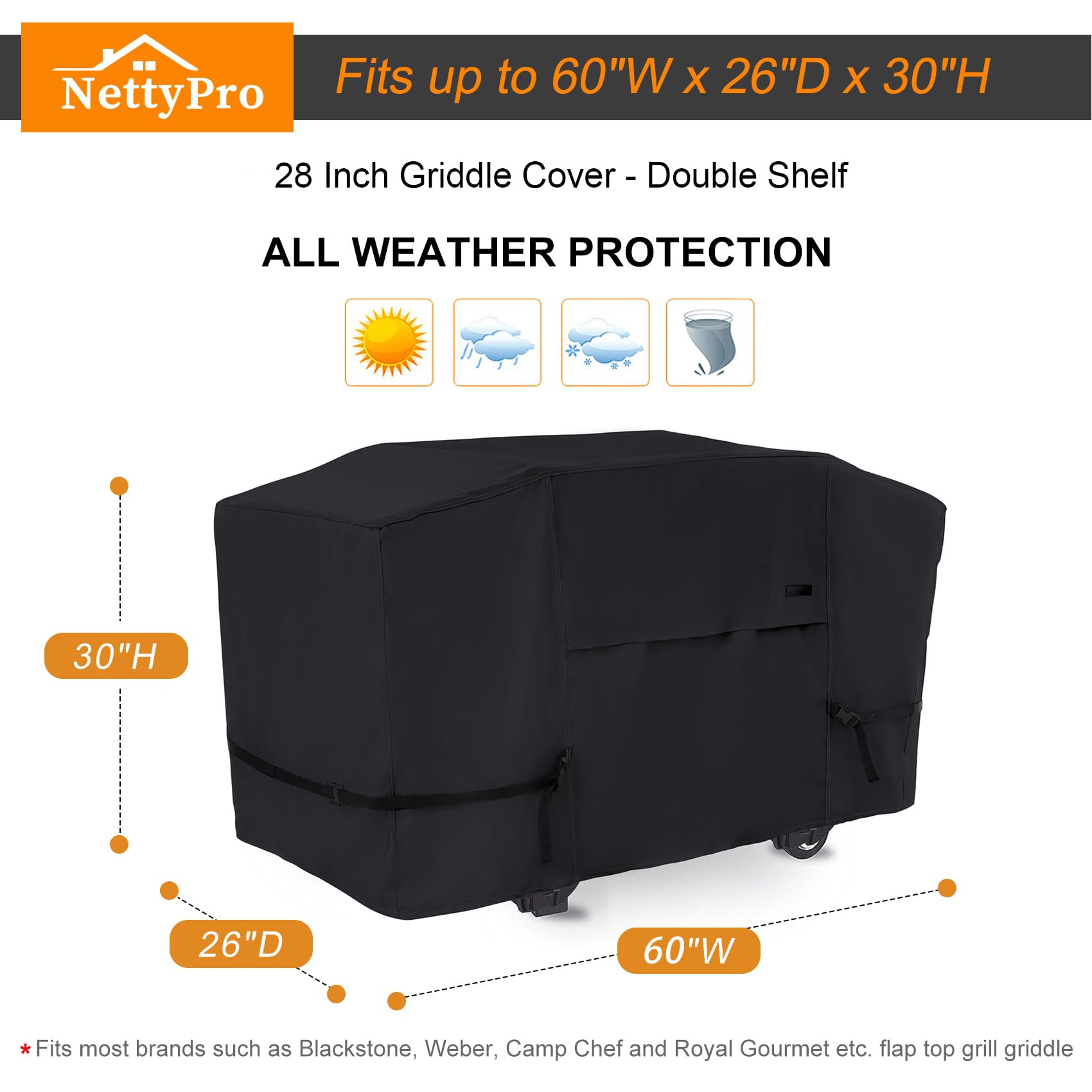 NettyPro griddle cover packed and ready for storage
