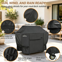 NettyPro Grill Cover 56 Inch back view with ventilation feature