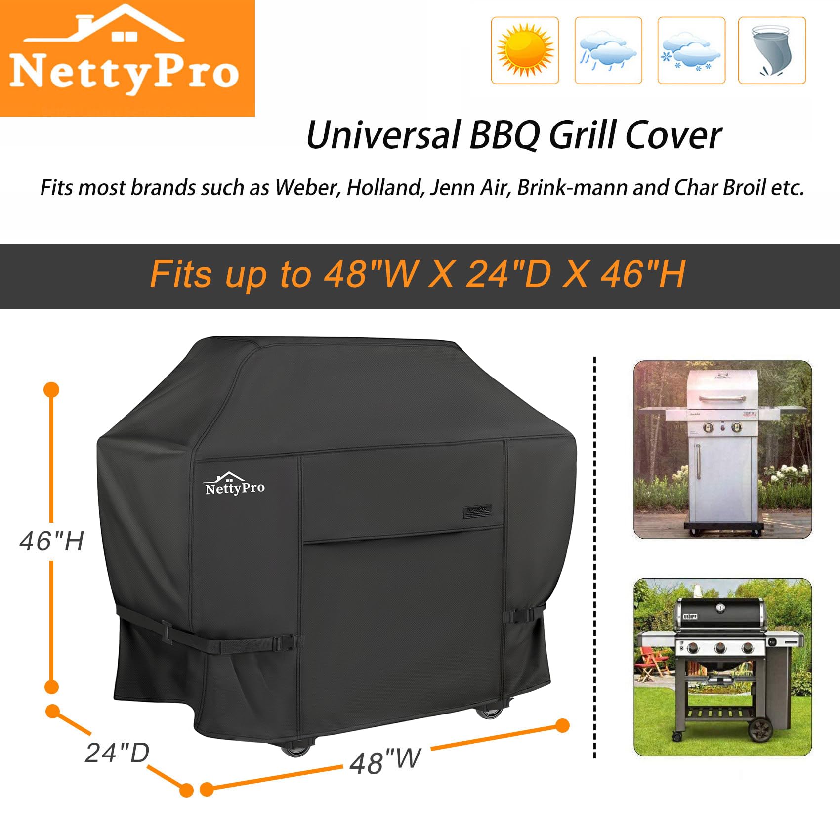 NettyPro Grill Cover displaying waterproof material
