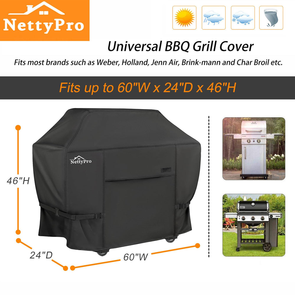 NettyPro Grill Cover protecting a grill outdoors