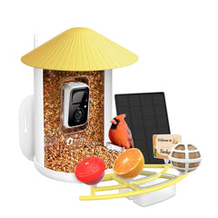 NETVUE Birdfy Pro Bird Feeder Camera in yellow front view