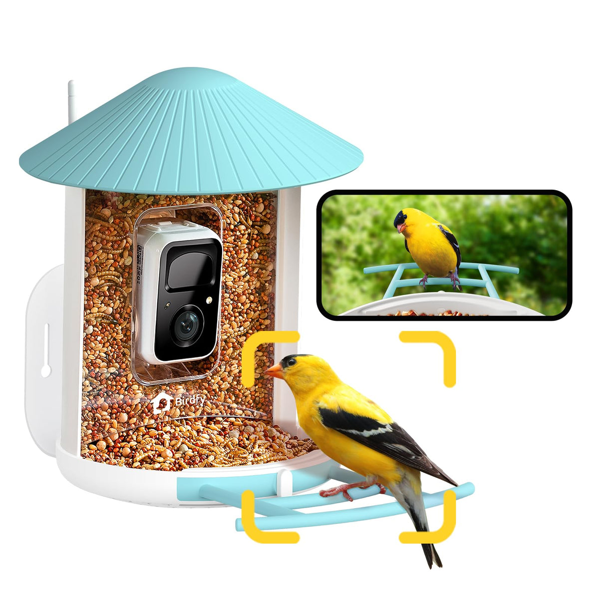 NETVUE Smart Bird Feeder with 1080p HD camera, front view