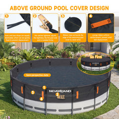 NEVERLAND 18FT Round Pool Cover black side view