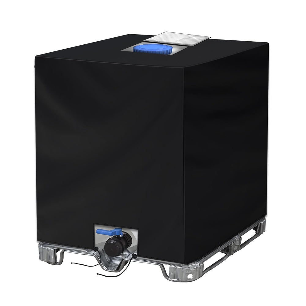 NEVERLAND IBC Tote Cover black 275 gallon waterproof fabric front view
