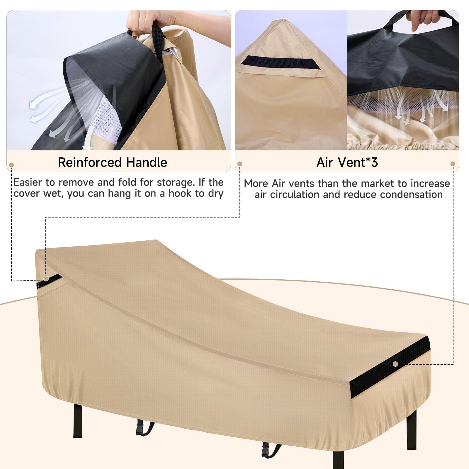 NEVERLAND Lounge Chair Cover featuring ventilation vents