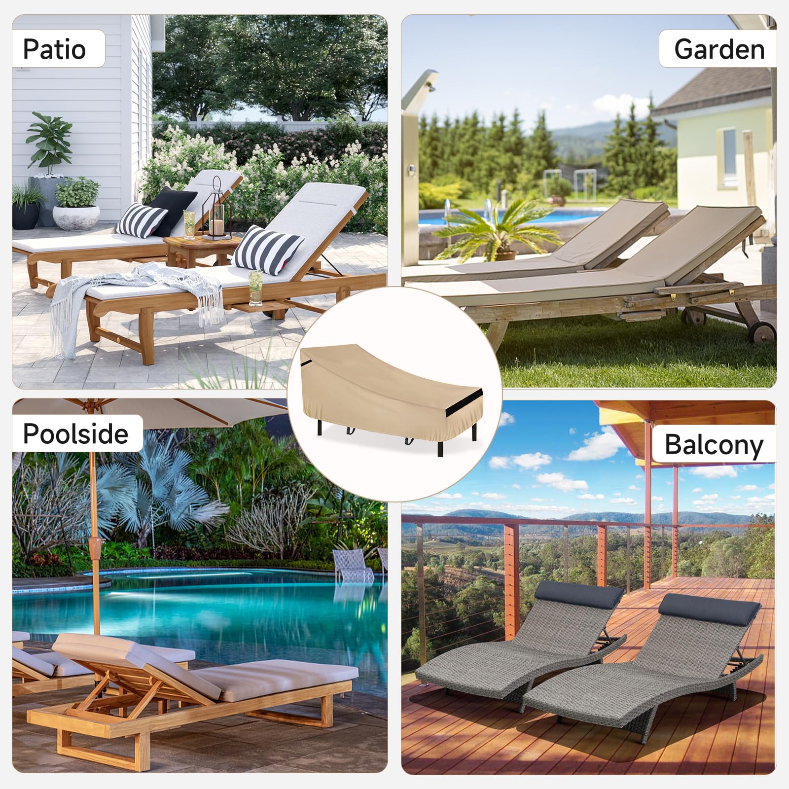 NEVERLAND Lounge Chair Cover under rainy conditions