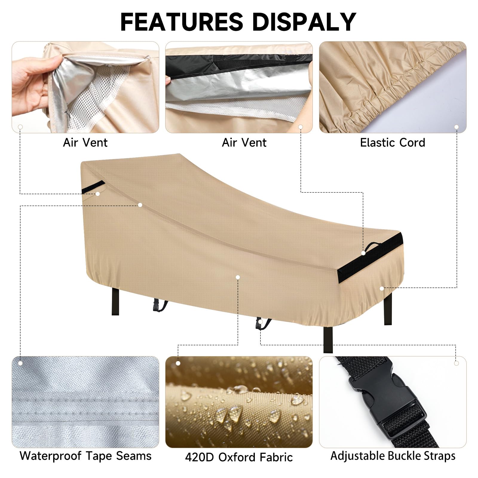 NEVERLAND Lounge Chair Cover with woven strap handles
