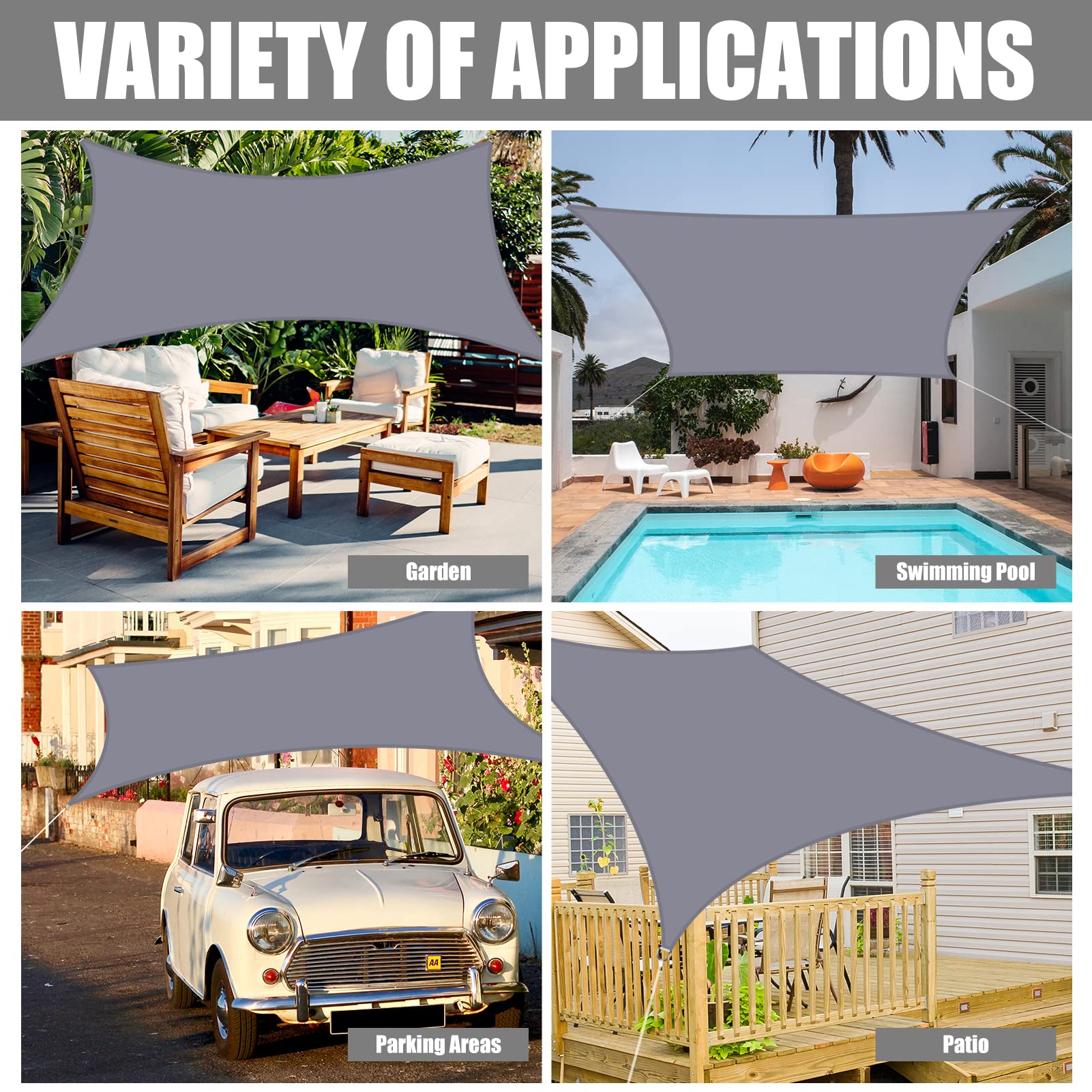 Neween shade sail folded for space-saving storage