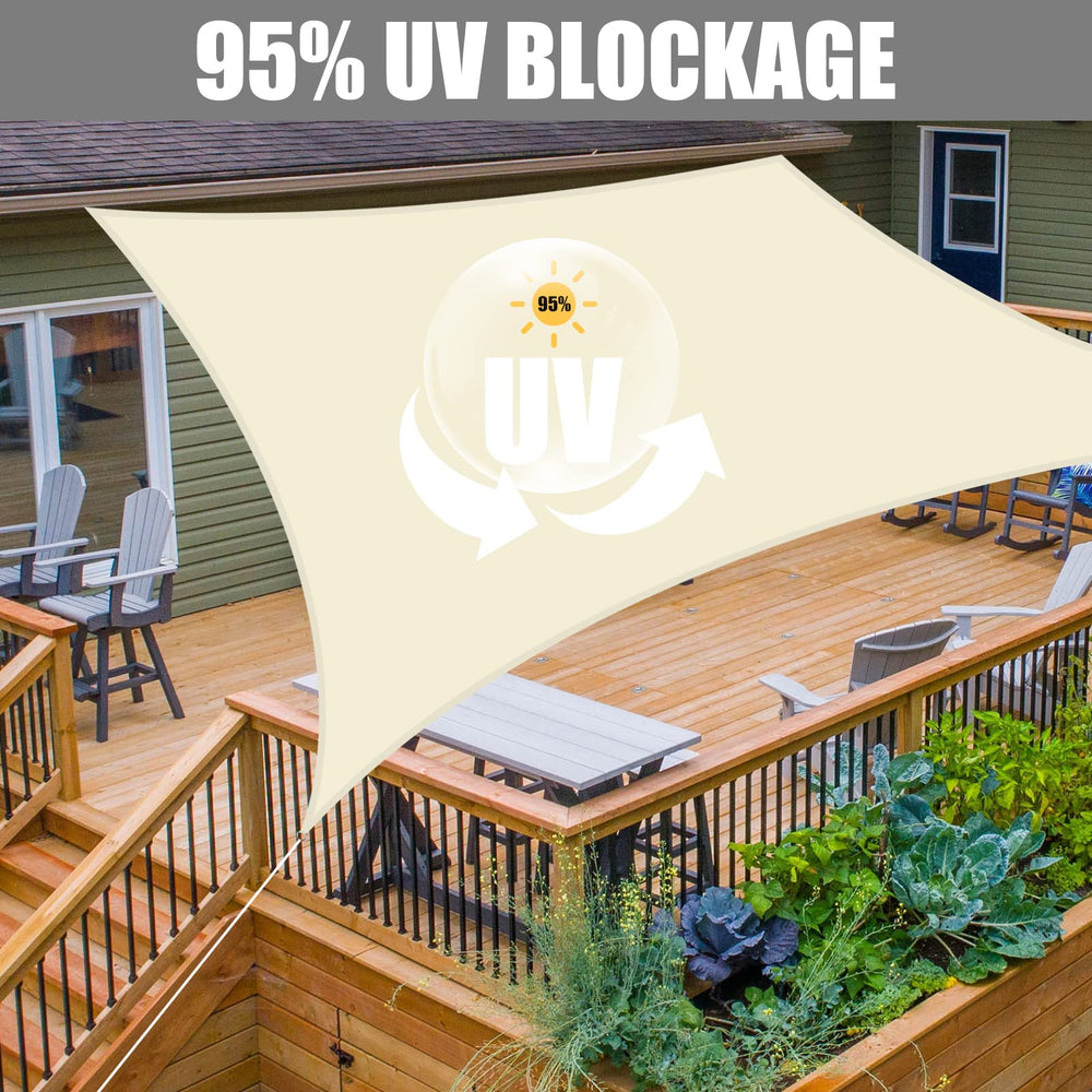 Neween shade sail in a garden setting
