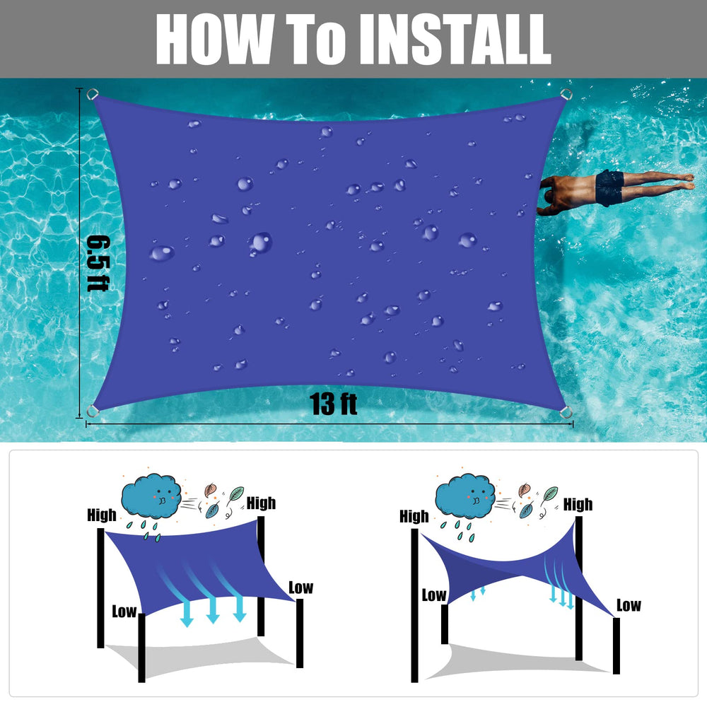Neween shade sail providing shade near a pool
