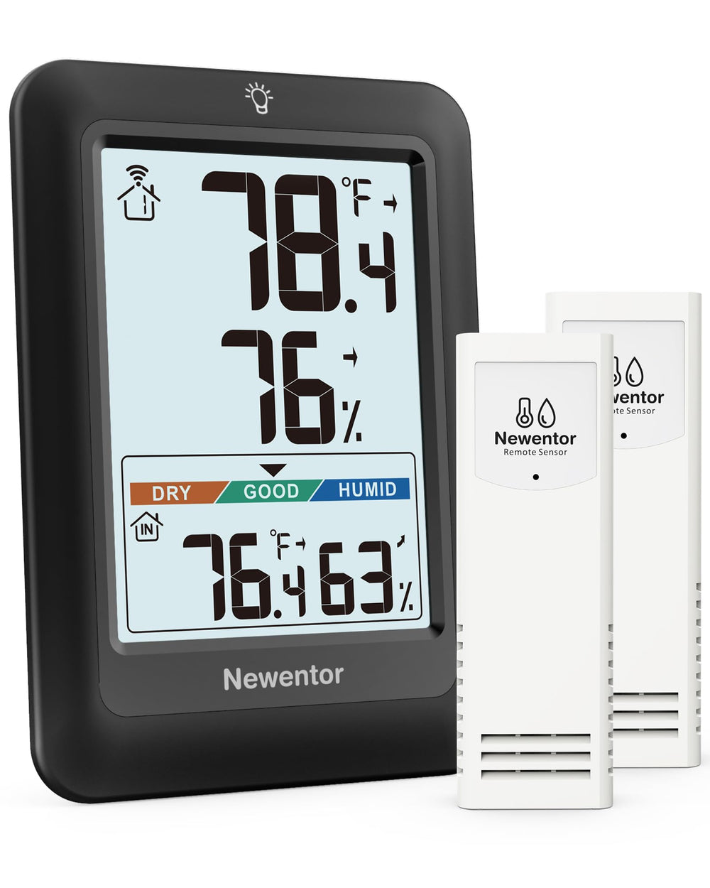 Newentor Indoor Outdoor Thermometer front view with large display