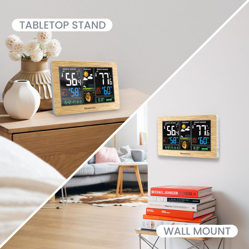 Newentor Weather Station displaying weather forecast and moon phase