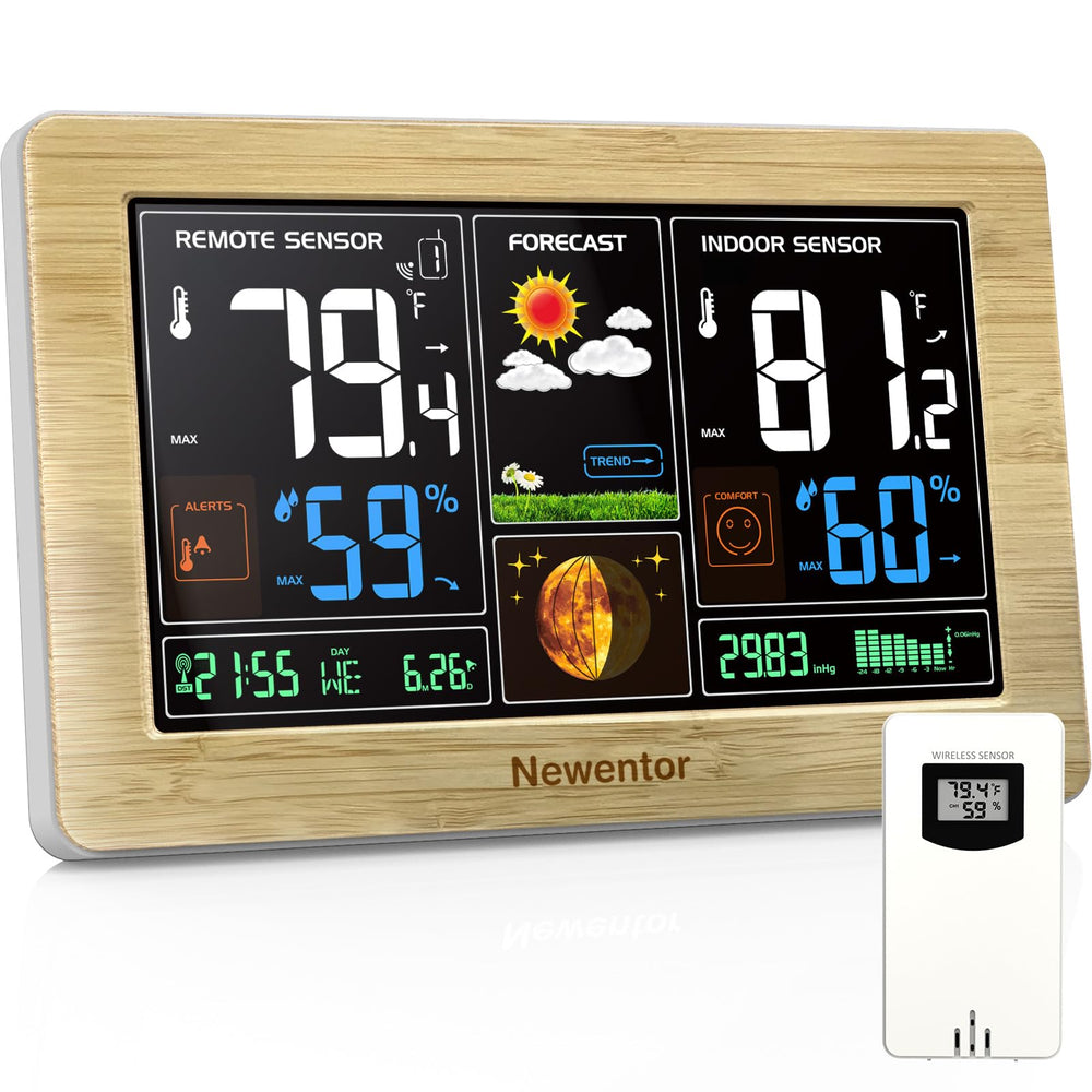 Newentor Weather Station front view with color LCD display