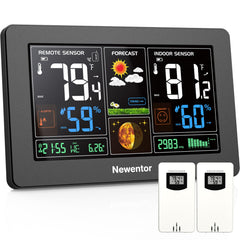 Newentor weather station front view with color LCD display