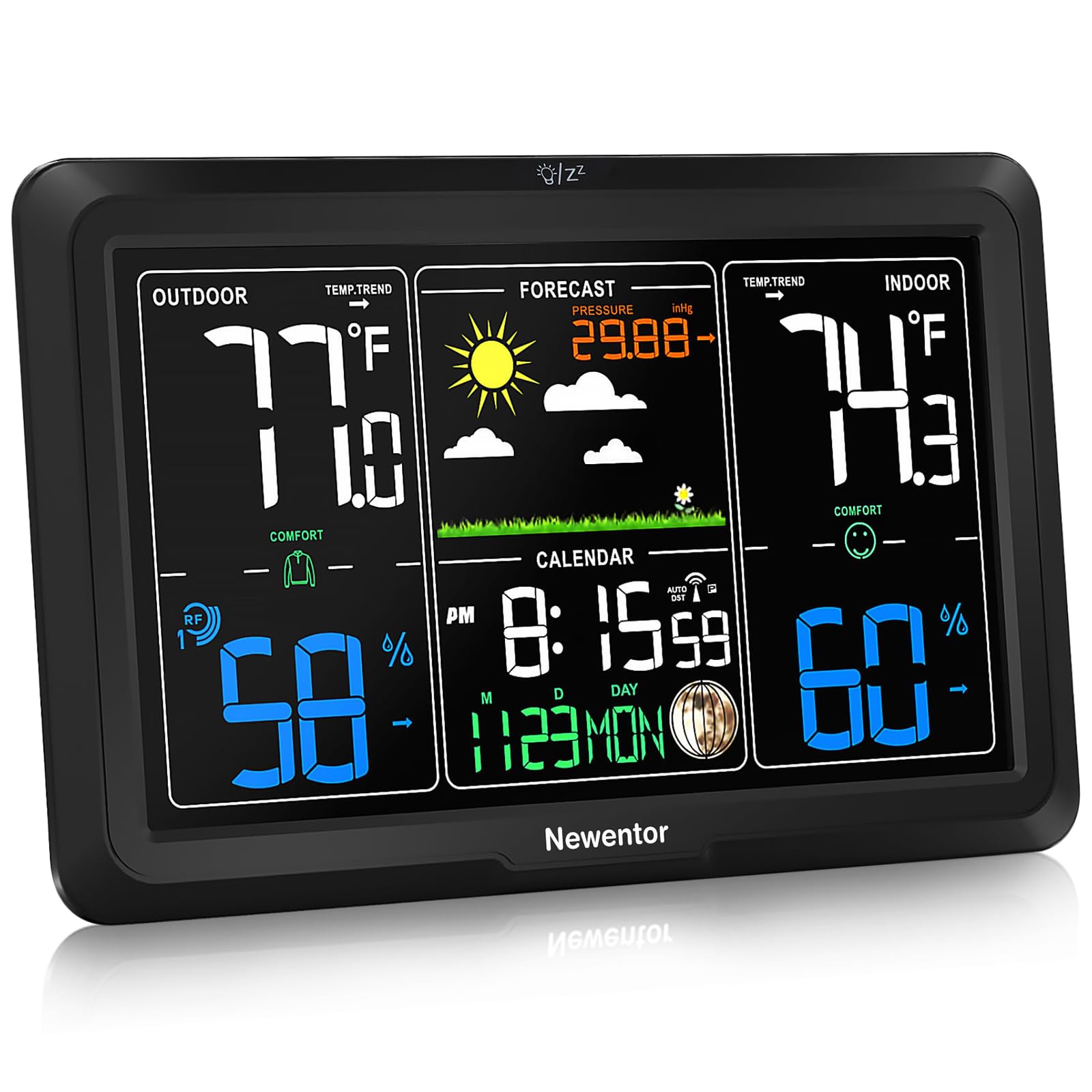 Newentor Weather Station Wireless Indoor Outdoor front view