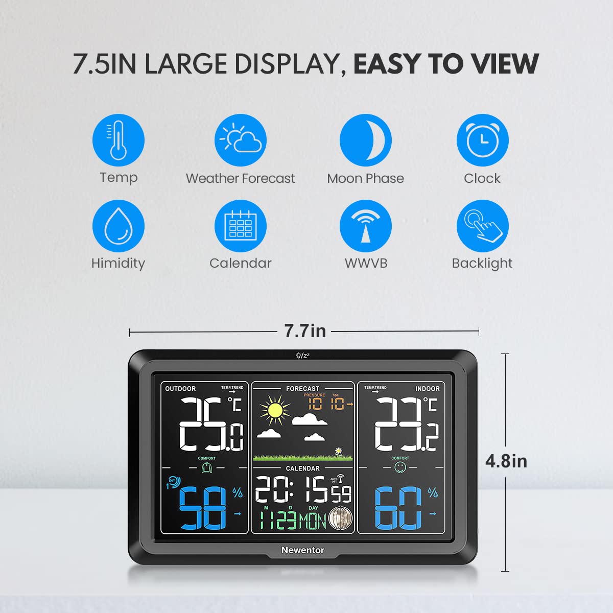 Newentor Weather Station with power adapter
