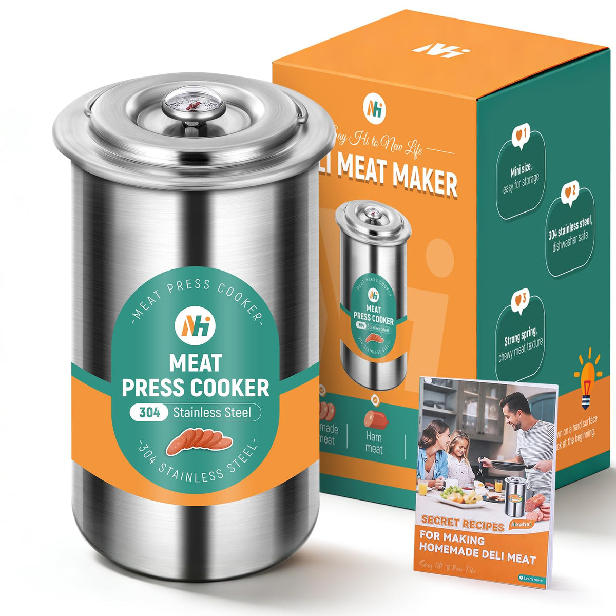 Newhai Deli Meat Press stainless steel front view
