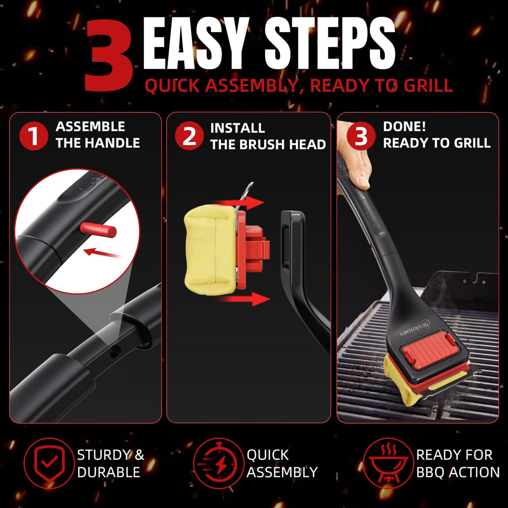 NEWKITCHEN Grill Brush lifestyle scene with BBQ