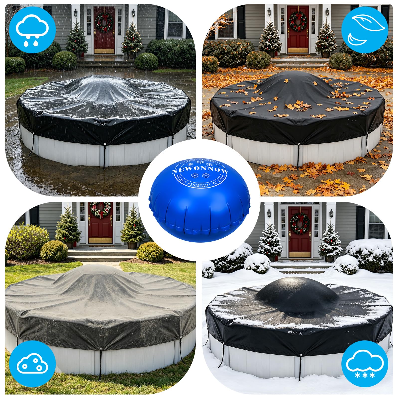 Newonnow Pool Pillow in a decorative pond