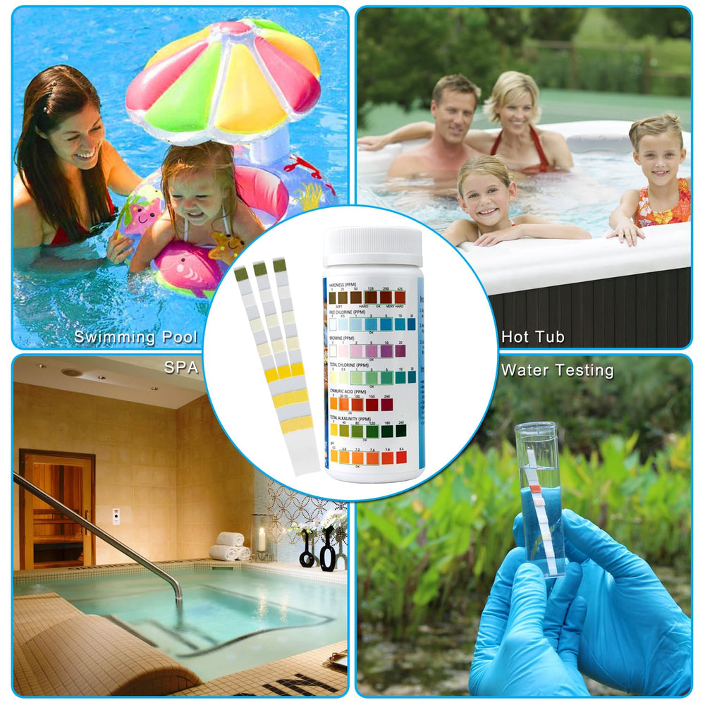 Newpol 7-in-1 Pool Test Strips box with 100 strips