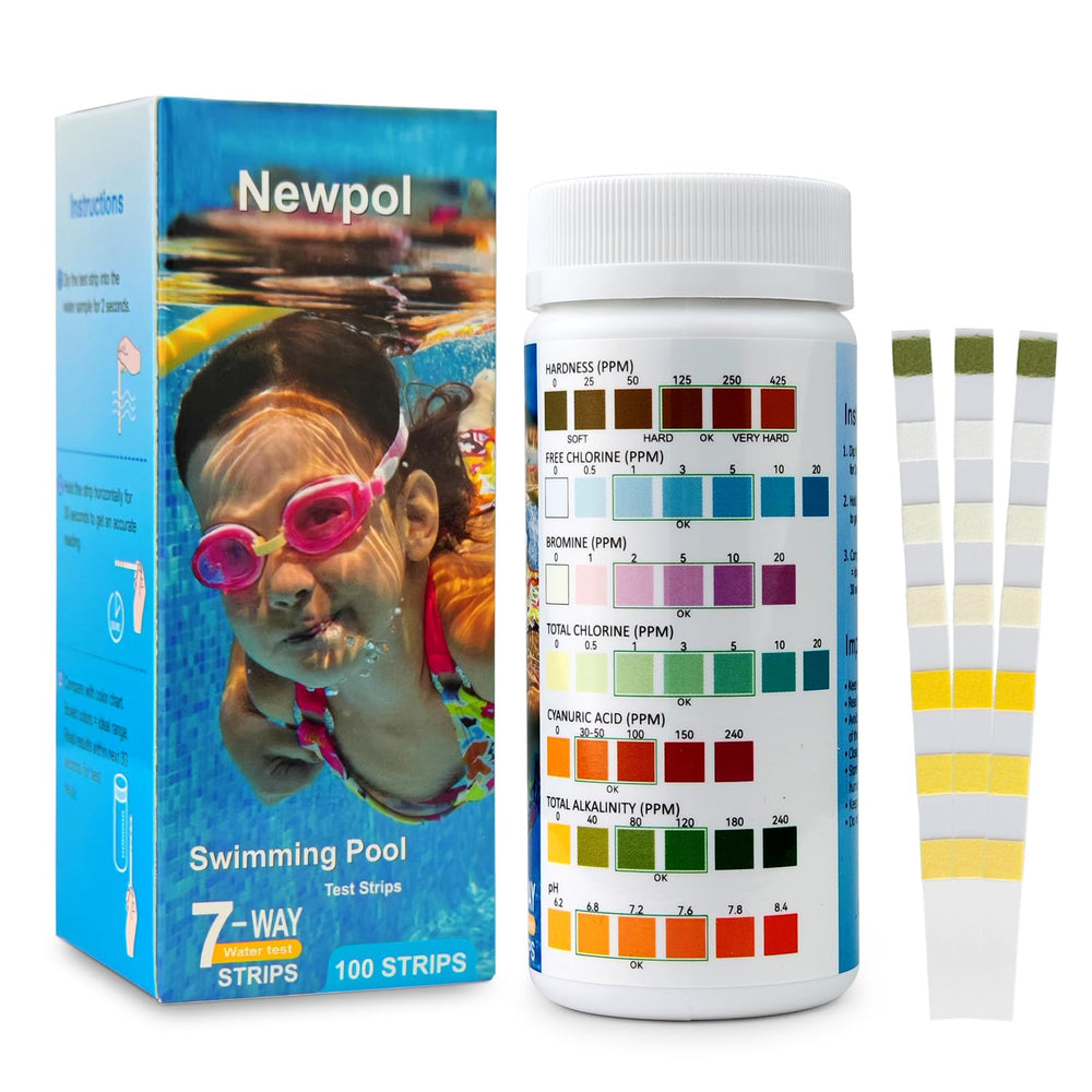 Newpol 7-in-1 Pool Test Strips packaging front view