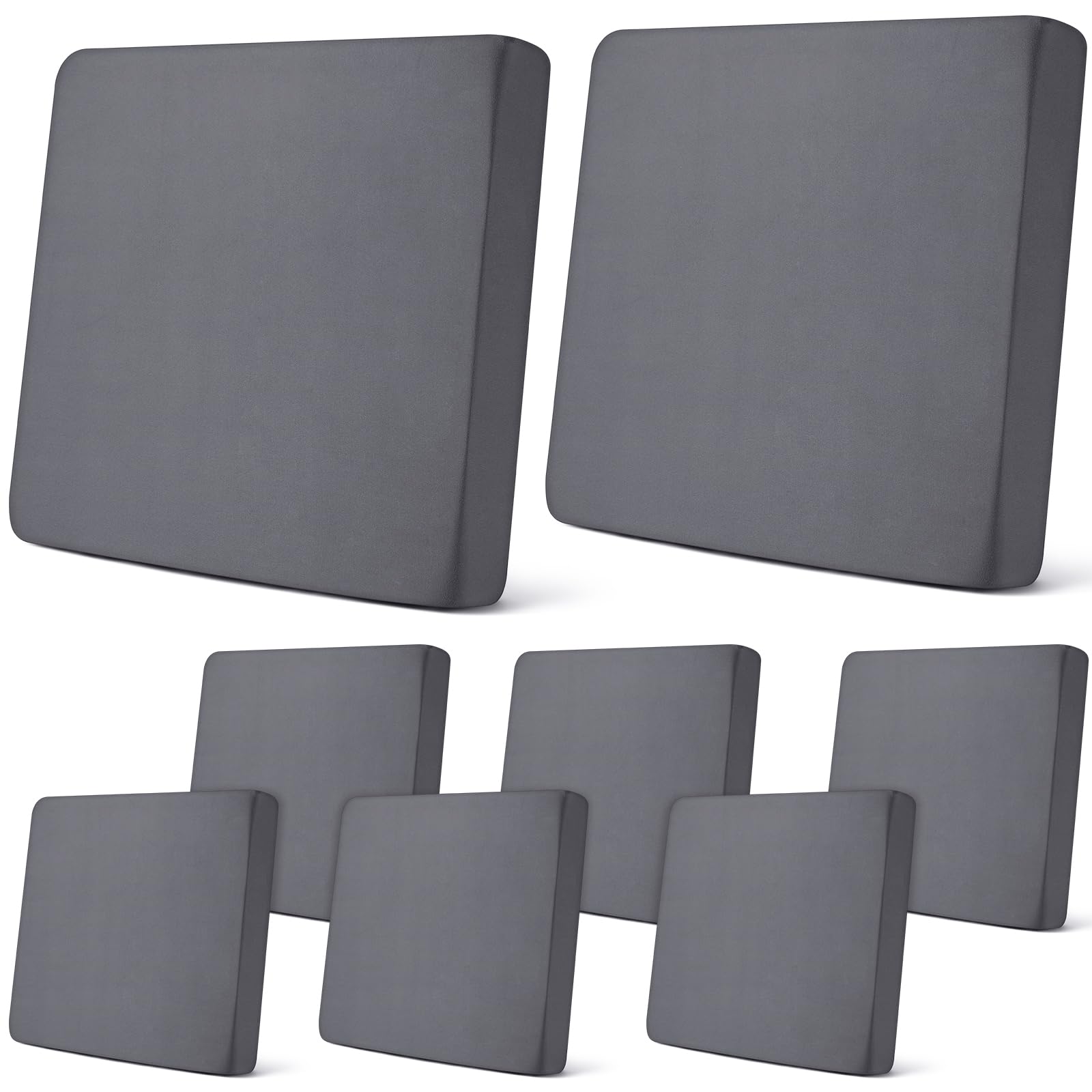 Newwiee 8 pcs dark gray patio cushion covers front view