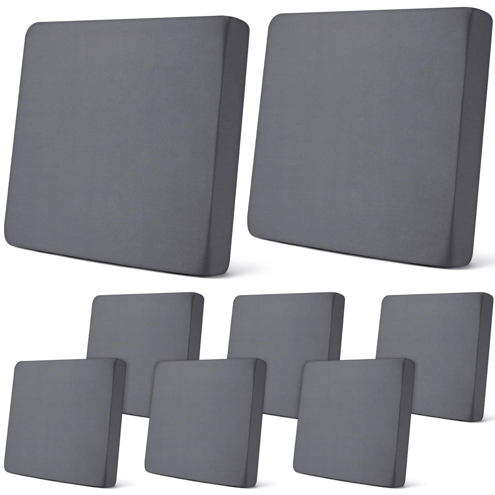 Newwiee 8 pcs dark gray patio cushion covers front view