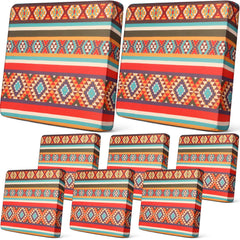 Newwiee 8 Pcs Patio Cushion Covers in Vintage Argyle design front view
