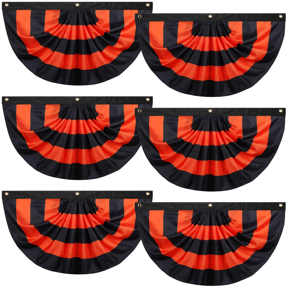 Newwiee Halloween Flag Bunting set of 6 black and orange flags
