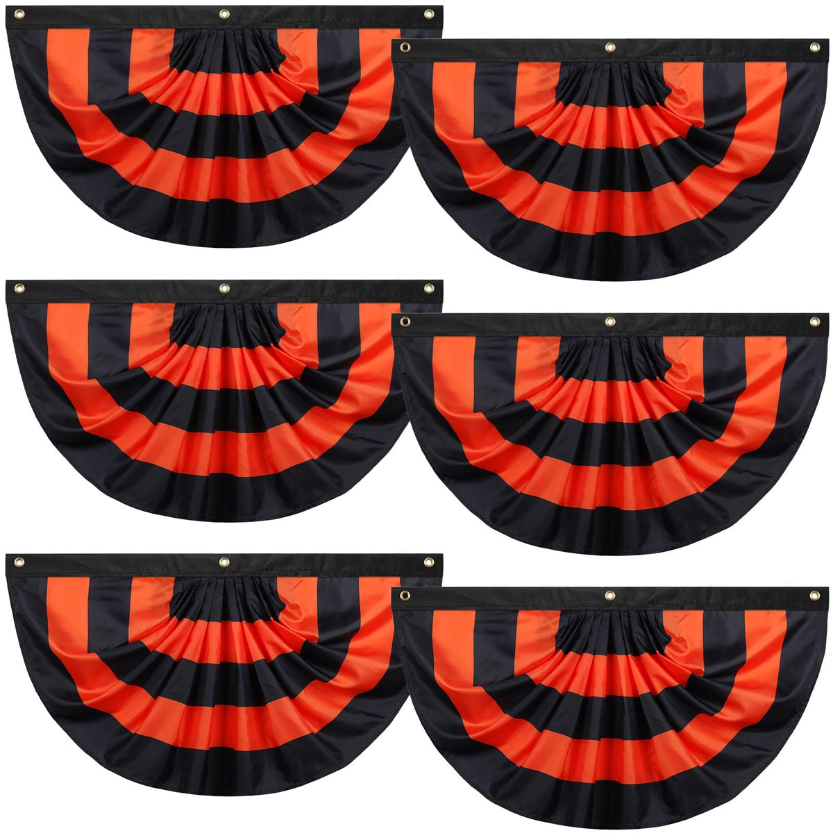 Newwiee Halloween Flag Bunting set of 6 black and orange flags
