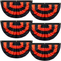 Newwiee Halloween Flag Bunting set of 6 black and orange flags