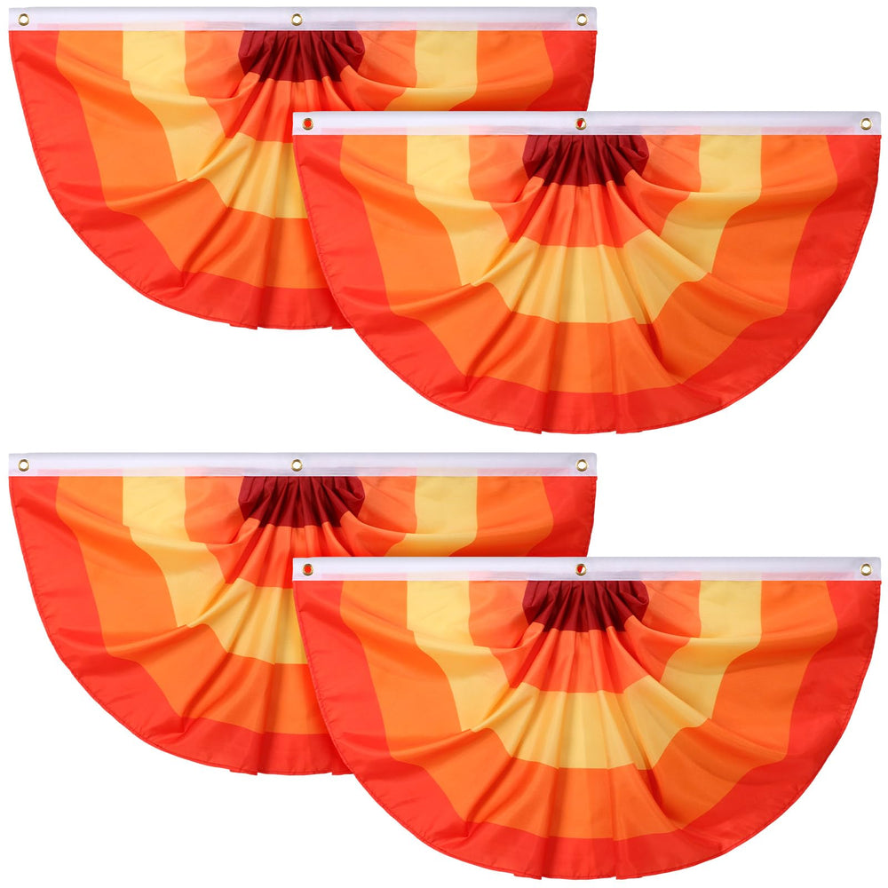 Newwiee Thanksgiving Fall Bunting 4 Pcs red flags front view